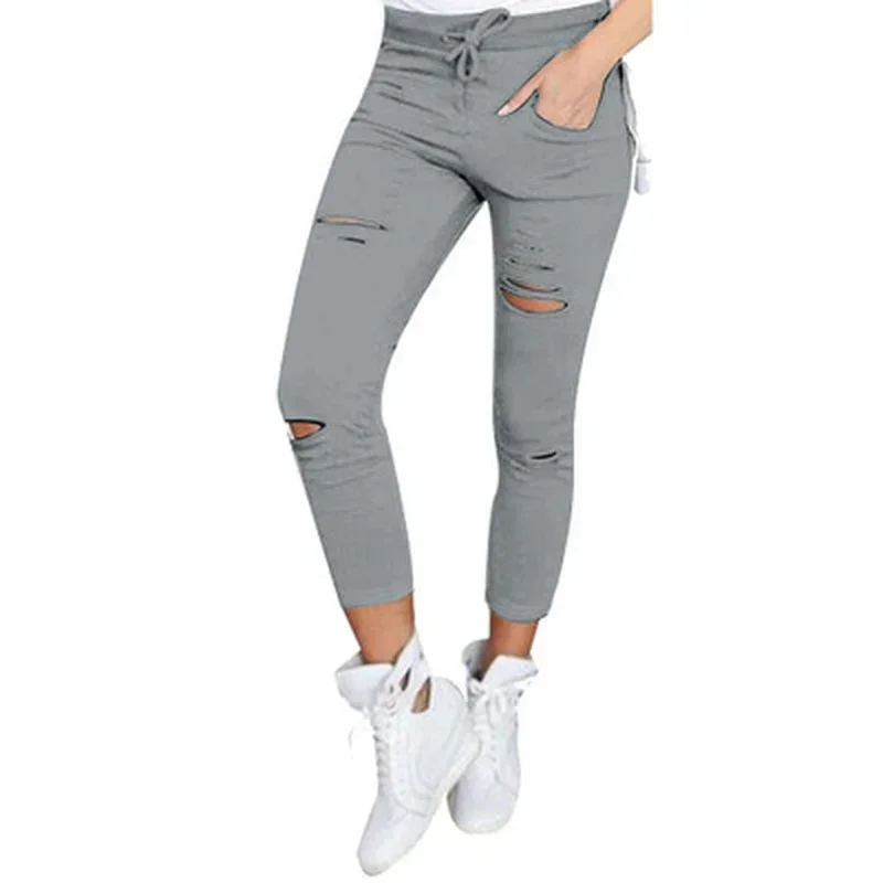 Ripped Jeans for Women Women Big Size Ripped Trousers Stretch Pencil Pants Leggings Women Jeans Woman Jeans - Image 6