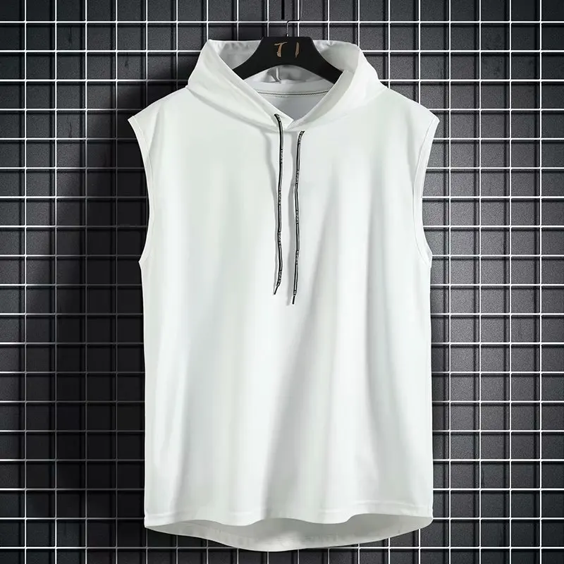 2023 New Fashion Zipper Cardigan Sweater Mens Sleeveless Hooded Vest Jacket Plus Size S-4XL Streetwear Vest Hoodies - Image 5