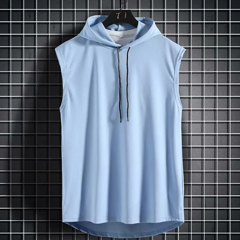 2023 New Fashion Zipper Cardigan Sweater Mens Sleeveless Hooded Vest Jacket Plus Size S-4XL Streetwear Vest Hoodies - Image 4