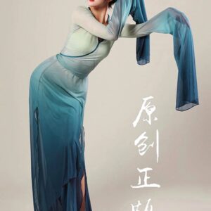 Classical Dance Flowing Training Gradient Sleeve Swing Sleeve Gauze Jacket Trouser Skirt Suit Stage Wear