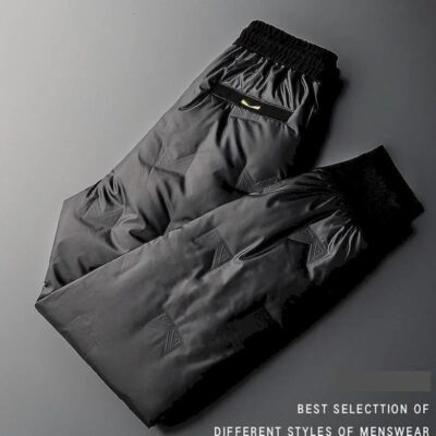 Men White Duck Down Pants Winter Thick Warm Lightweight Outdoor Trousers