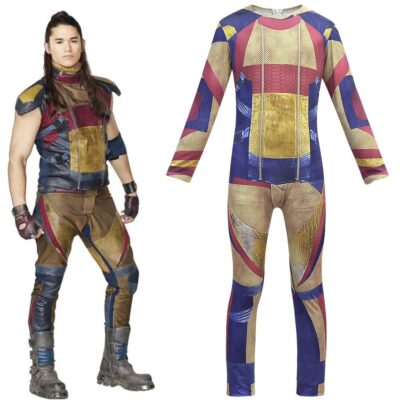 Kids Descendants 3 Carlos Costume 3D Jumpsuit with Wig