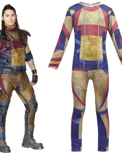 Kids Descendants 3 Carlos Costume 3D Jumpsuit with Wig