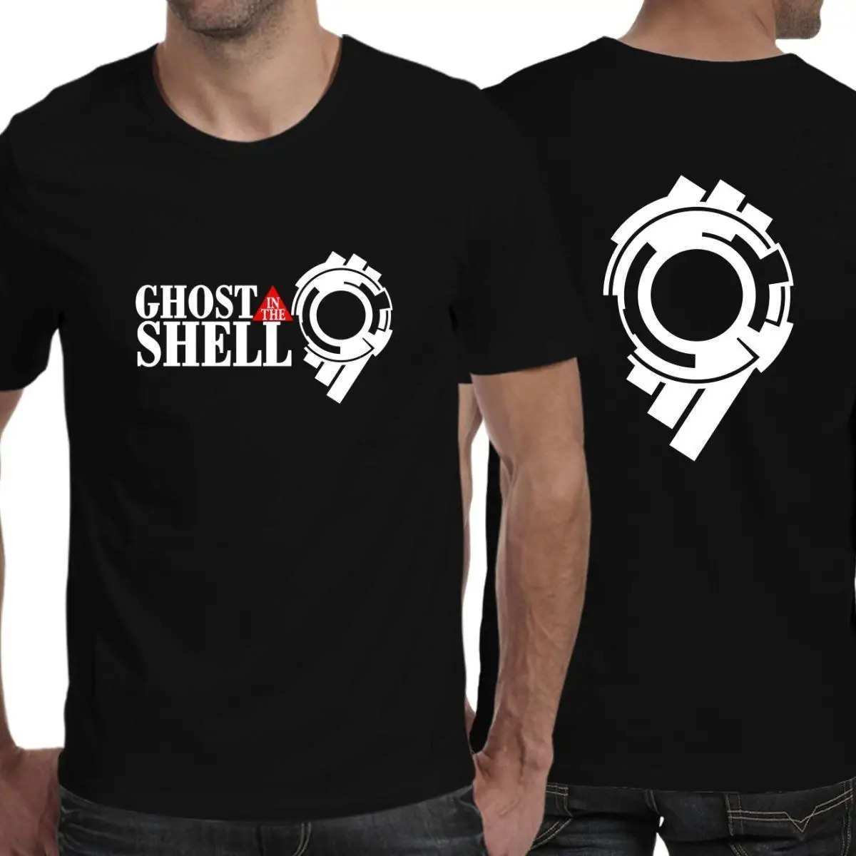 Men’s Ghost In The Shell T-Shirt Retro Anime Logo Casual Cotton Tee - Image 2