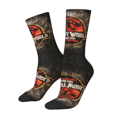 Jurassic Park Men Women Crew Socks Unisex Fun 3D Printed Dinosaur World Dress Socks