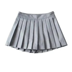 Cute Women Mini Pleated Skirts Pink Summer High Waisted Tennis Skirt White School A-Line Skater Skirts with Lining Shorts