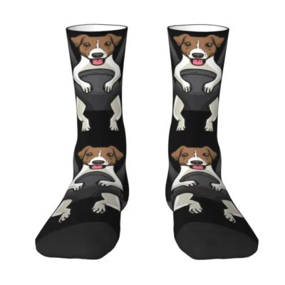 Jack Russell Terrier Crew Socks – Funny Dog Tattoo Novelty Socks for Men & Women