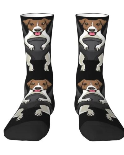 Jack Russell Terrier Crew Socks – Funny Dog Tattoo Novelty Socks for Men & Women