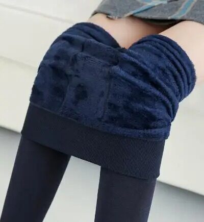 Women’s Winter Fleece Leggings – Punk Black High Waist Jeggings