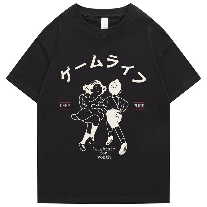 Japanese Kanji Hip Hop T-Shirt for Men – Harajuku Streetwear Cotton Tee - Image 4