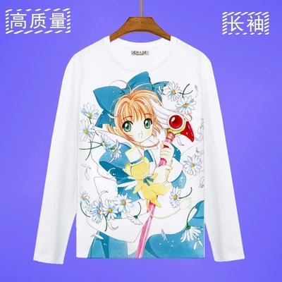 Girl Print long sleeves Shirt Card Captor Sakura FAMILY Womens T Shirt Fashion Women Shirts Summer Top Streetwear Female Clothes