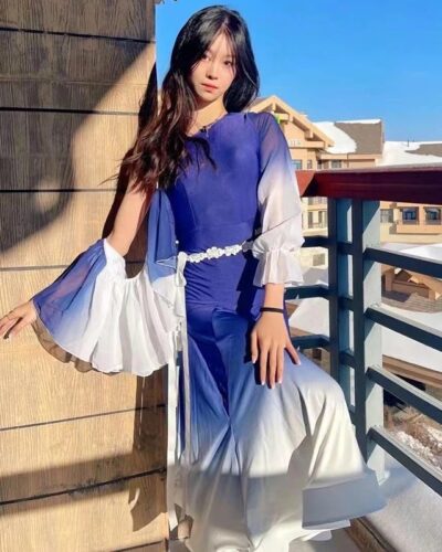Modern Dance Dress Adult Women National Standard Ballroom Dance Top Skirt Suit Competition Wear DN14586