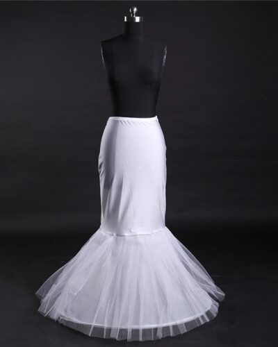 Wholesale Bridal Petticoat One Hoop Bone Elastic Waist Mermaid Wedding Dress Crinoline Underskirt