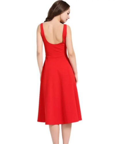 Women’s Red Summer Maxi Dress – One Piece Slim Fit Elegant Long Dress