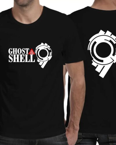 Men’s Ghost In The Shell T-Shirt Retro Anime Logo Casual Cotton Tee