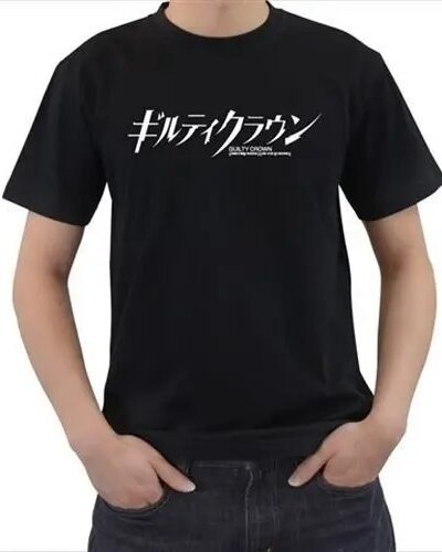 Men’s Fashion Summer Hip Hop Funny T-Shirt | Guilty Crown Anime Logo Casual Cotton Tee for Daily Wear
