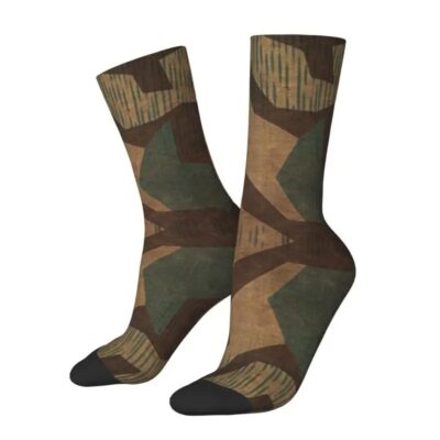 Custom Pea Dot Camo Socks – Unisex Warm Camouflage Crew Socks