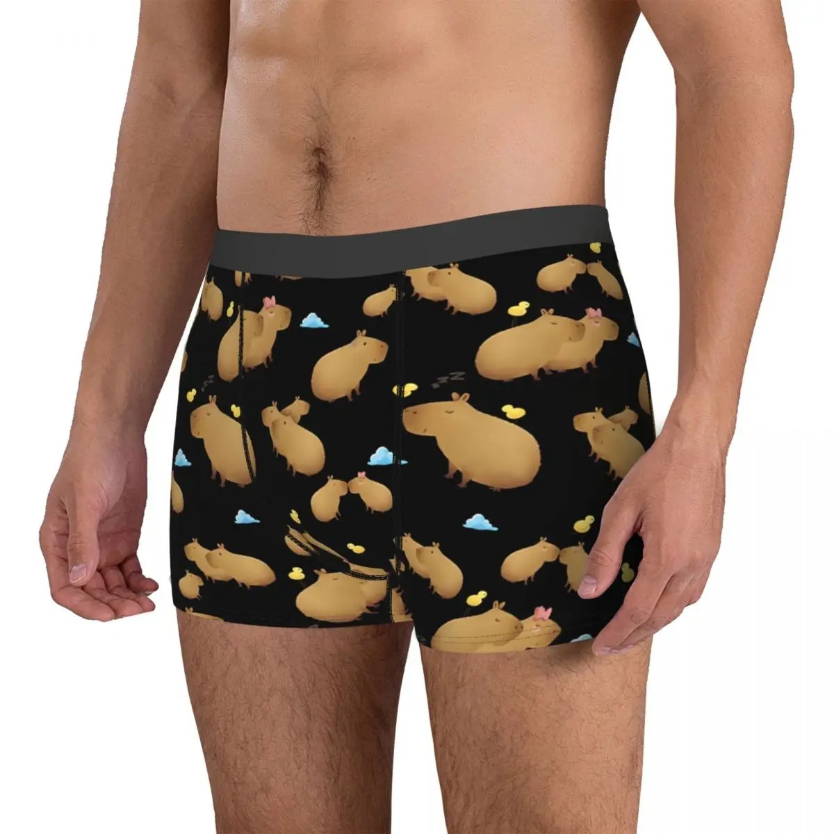 Capybara Men’s Boxer Briefs – Cute Chill Print Breathable Underwear Shorts - Image 6
