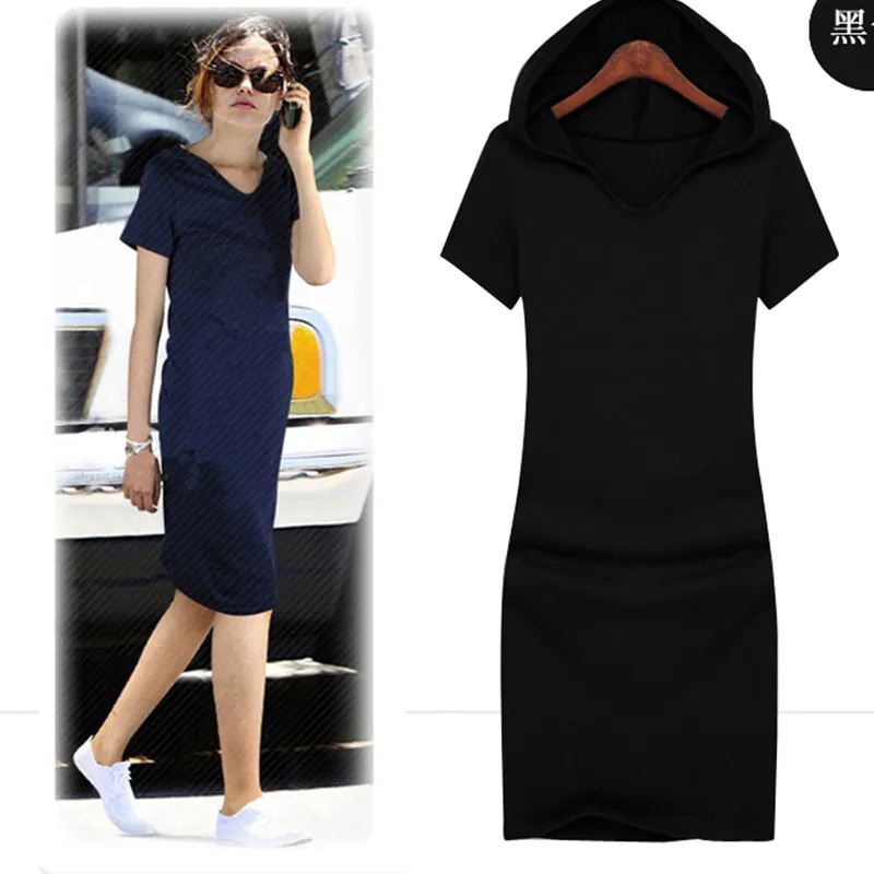 2025 New Fashion Women’s Casual Hooded Knee-Length Dress | Plus Size XS–10XL Summer Cotton Dress - Image 7