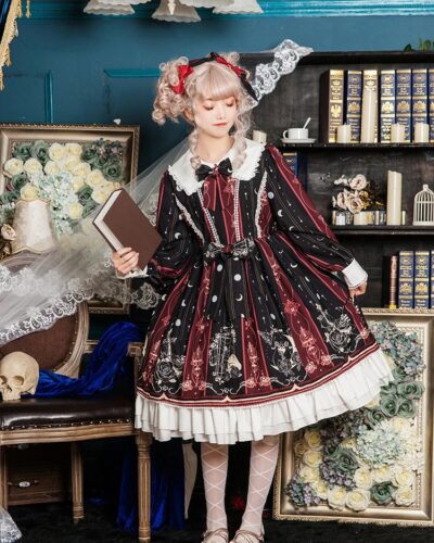 Sweet Lolita Princess Dress Lace Bow Victorian Kawaii Party Outfit