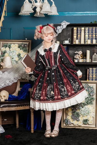Sweet Lolita Princess Dress Lace Bow Victorian Kawaii Party Outfit