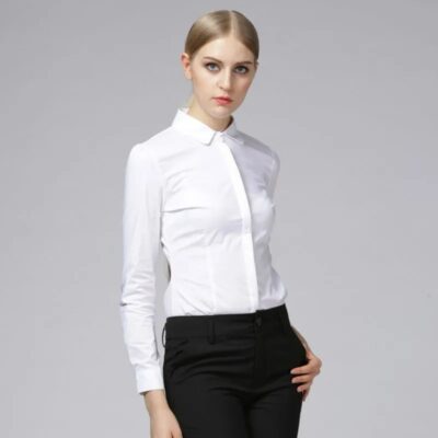 Ruoru Elegant Women Bodysuit Long Sleeve Office Wear Bodycon Top
