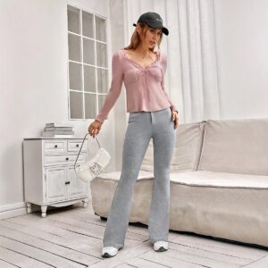 Women’s Sweetheart Neck Long Sleeve Slim Fit T-Shirt – French Style Plain Spring Casual Top