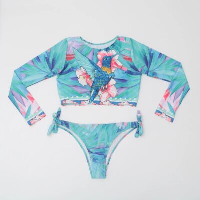 2025 New Long Sleeve Bikini Set Women Two Piece Swimsuit Print Swimwear Female Brazilian Bathing Suit Summer Beach Wear Swimming