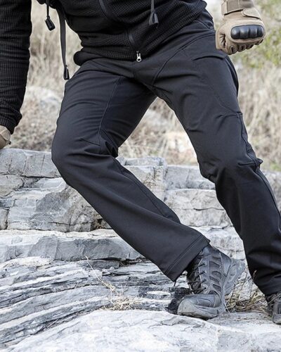 Men Fleece Hiking Pants Winter Waterproof Windproof Outdoor Trousers