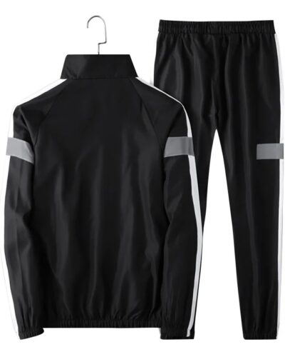 Men Reflective Patchwork Tracksuit Two Piece Hip Hop Sweatshirt Pants Set