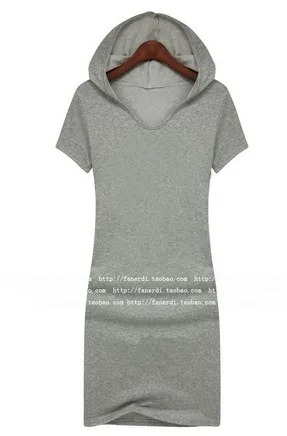 2025 New Fashion Women’s Casual Hooded Knee-Length Dress | Plus Size XS–10XL Summer Cotton Dress - Image 3
