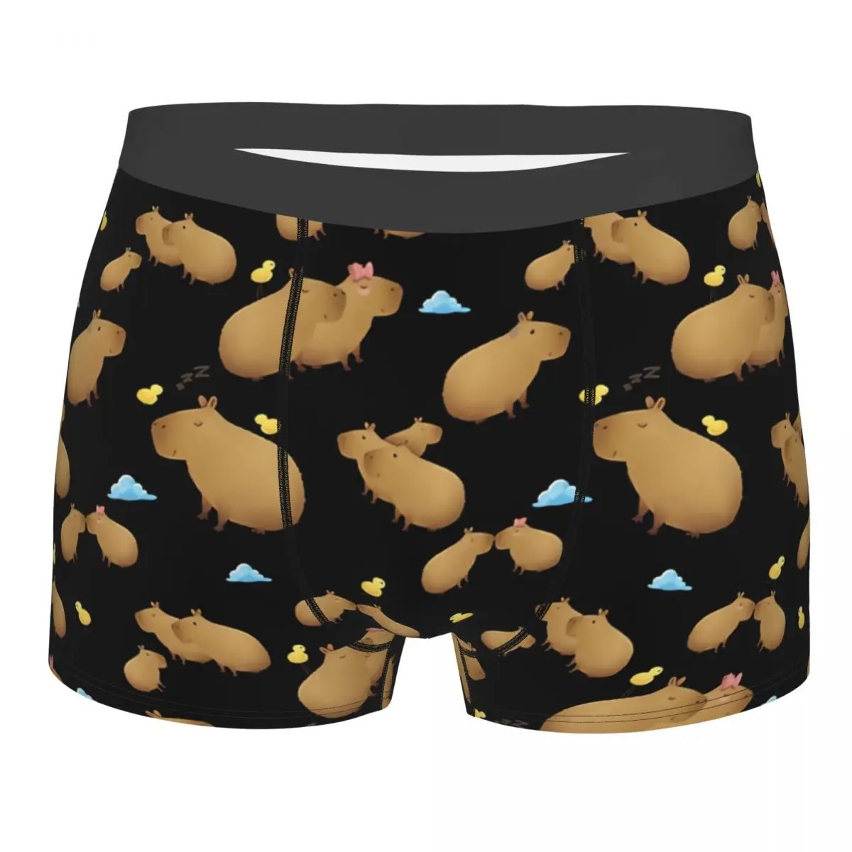 Capybara Men’s Boxer Briefs – Cute Chill Print Breathable Underwear Shorts - Image 2