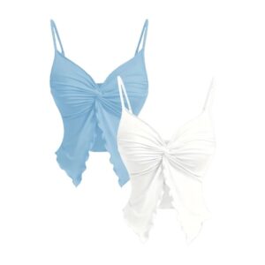 2Pcs Y2K Women's Lace Camis Tank Top Set – Harajuku Vintage Casual Streetwear