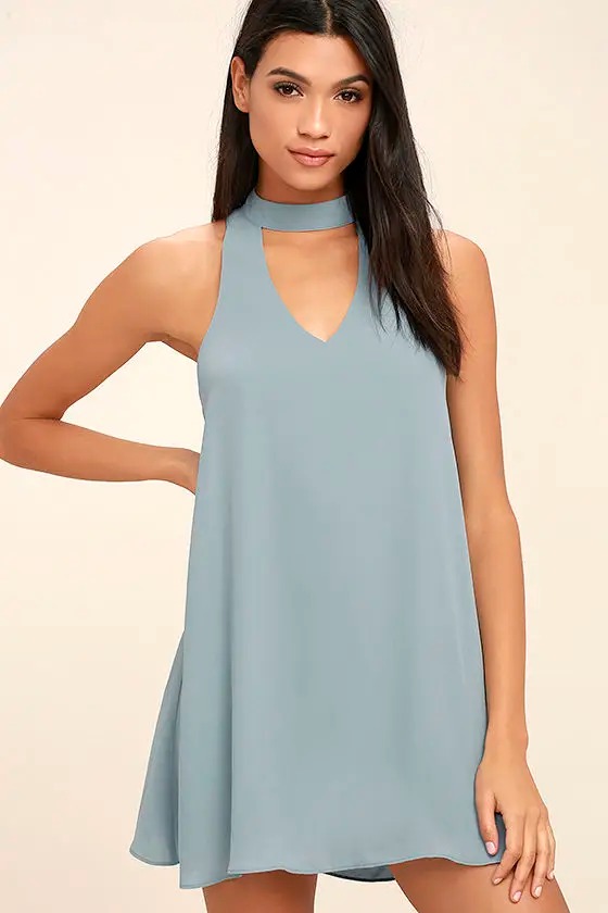 Women’s Choker Neck Sleeveless A-Line Dress – V-Neck Elegant Pencil Dress 2025 - Image 4