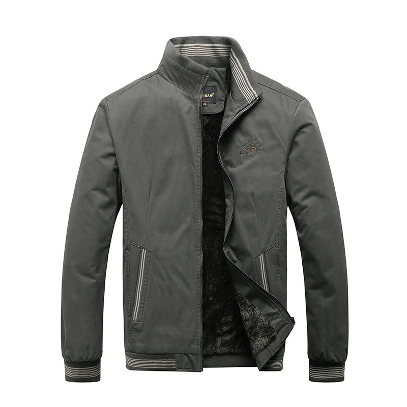 Men’s Autumn Winter Cotton Jacket – Vintage Casual Fleece-Lined Warm Coat - Image 2