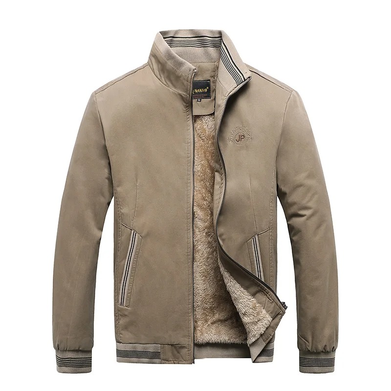 Men’s Autumn Winter Cotton Jacket – Vintage Casual Fleece-Lined Warm Coat - Image 3