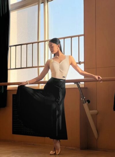 Ballroom Dance Clothes Women Sleeveless Flower Tops Black Ballroom Skirt Adult Latin Performance Costume Waltz Dresses DNV17958