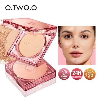 O TWO O Face Powder Oil-control 24 Hours SPF 30 PA+++ Long Lasting Waterproof Matte Face Makeup Cosmetic Setting Compact Powder