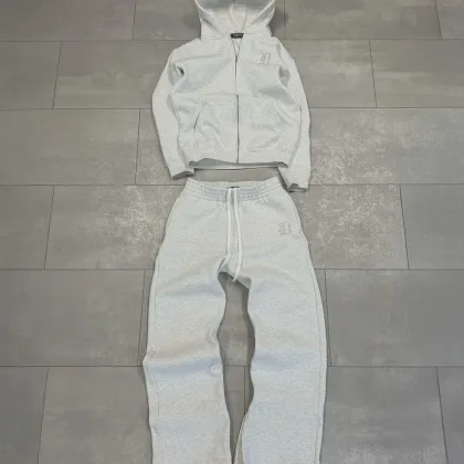 New embroidered retro pattern zipper hoodie Y2K men clothing Harajuku women clothing casual sweatpants couple suit tracksuit