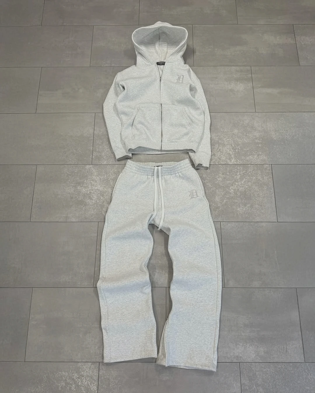 New embroidered retro pattern zipper hoodie Y2K men clothing Harajuku women clothing casual sweatpants couple suit tracksuit