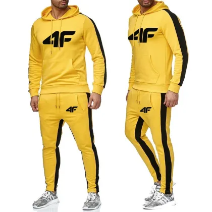 Men Two Piece Outdoors Men's Tracksuit Set Hot Sale Sportswear Sweatpants Hoodie Fashion Comfortable Casual Jogging Single Pants