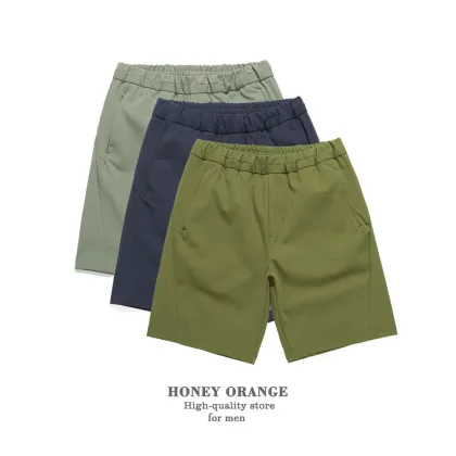 2025New Casual Elastic waist Running Basketball Men's shorts Summer High Quality Knit Solid color Sneakers shorts male