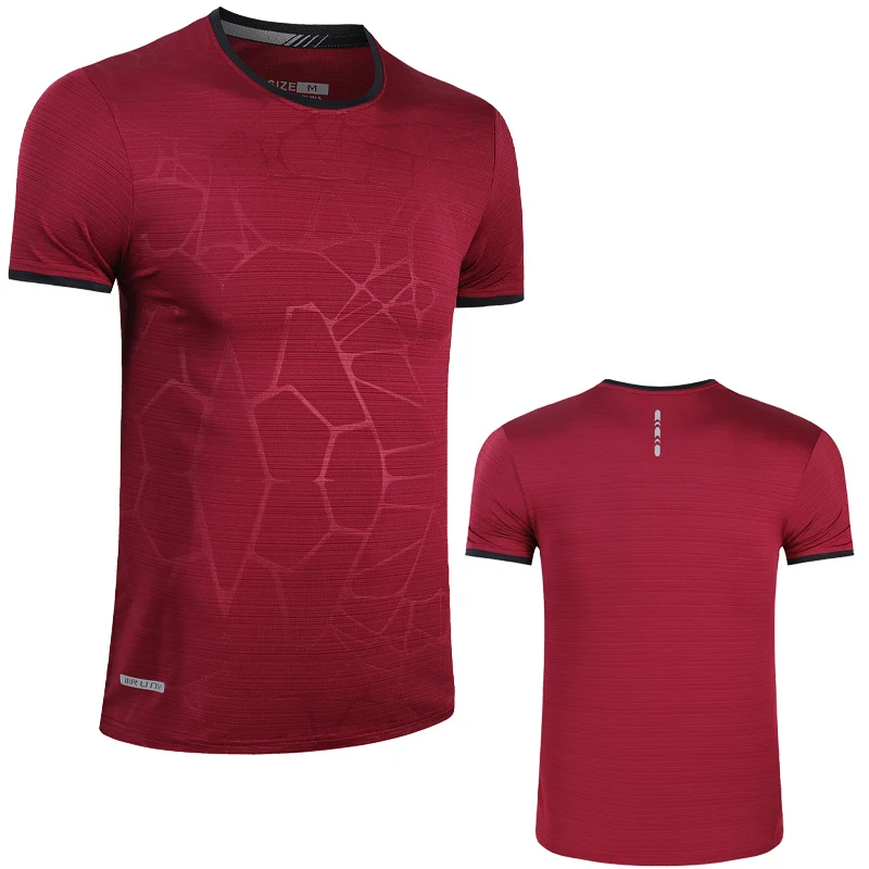 Breathable Print Shirts Running Sport Fashion Training Gym Lightweight Tops Fashion Men Workout Quick Dry Short Sleeve