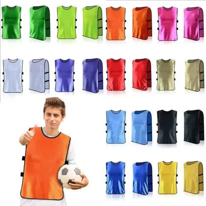 Kids Adults Football Vest Jerseys Rugby Fast Drying Lightweight Mesh Basketball Football Jerseys Soccer Team Training Equipment