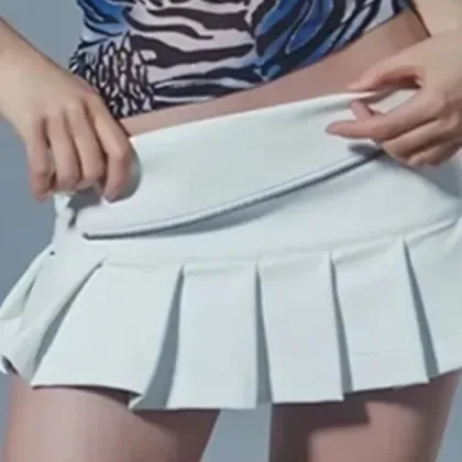 American Spicy Girl Super Short Skirt 2024 Summer New High Belt Bottom Pants Anti Shining Half Body Mini Pleated Skorts YC58