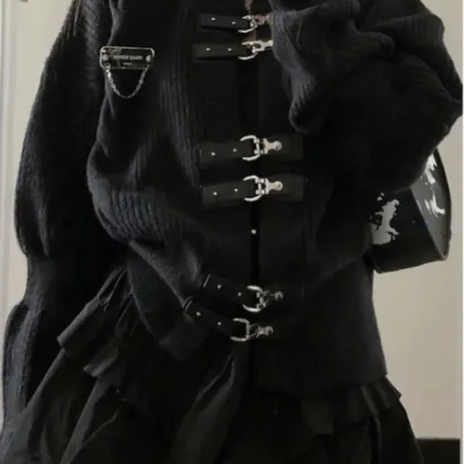 Korean Cardigan Jackets 2025 Women's Clothing Sueter De Mujer Fashion Knitwears Skirts Sets Sweater Coat Y2k Clothes Pull Femme