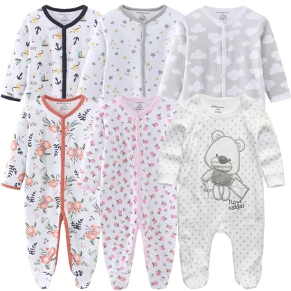 Months Baby Rompers Newborn Girls& Boys 100%Cotton Clothes of Long Sleeves