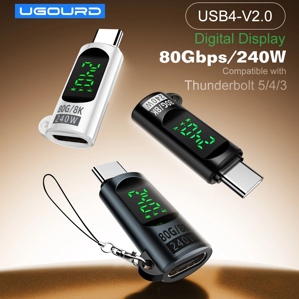 USB4 40Gbps Adapter Digital Display USB 4 V2.0 80Gbps Type C to Type C OTG Cable Connector 240W 8K for Thunderbolt 3/4/5 Laptop
