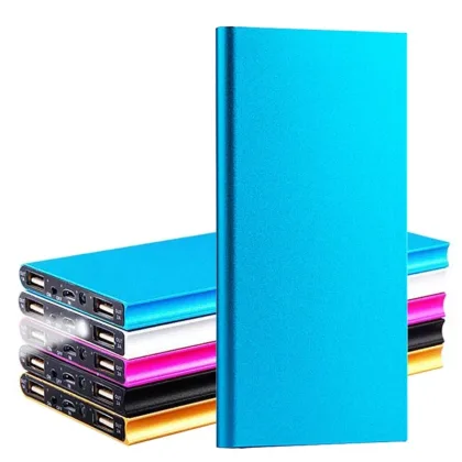 20000mAh Power Bank Portable Ultra Thin Slim Polymer Phone Charger Powerbank Double USB With LED Light for Smart Mobile Phones