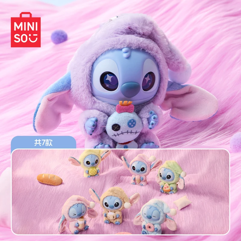 MINISO Disney Stitch "Gotta Eat" Series Vinyl Plush Mystery Blind Box Cute Figure Food Theme Collectible Toy Kids birthday Gift